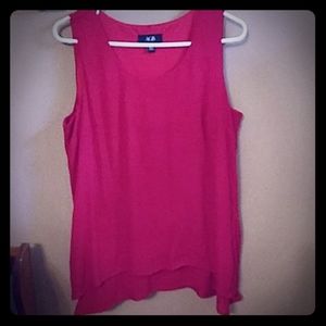 AGB Sheer Sleeveless Red Top XL